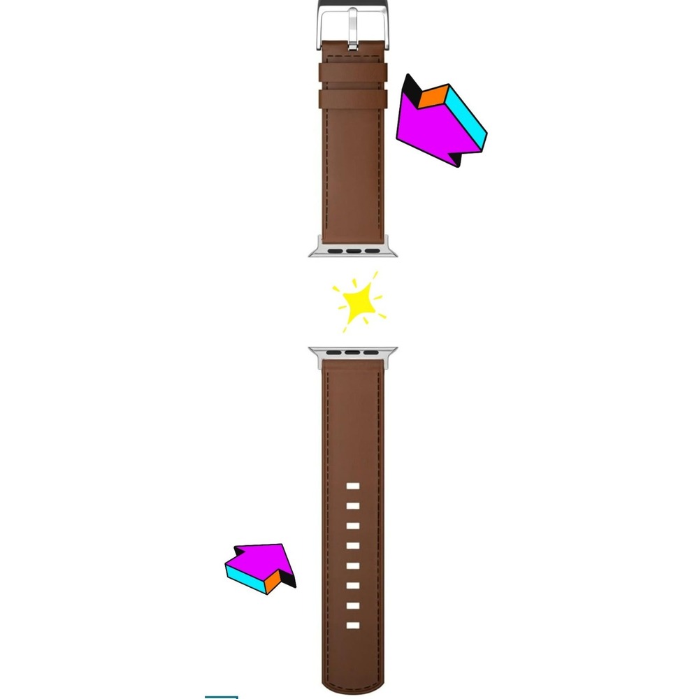 MobyFox Leather Apple Watch Band Brown (1 Size Fits All Apple Watches) BRAND NEW - Picture 3 of 6
